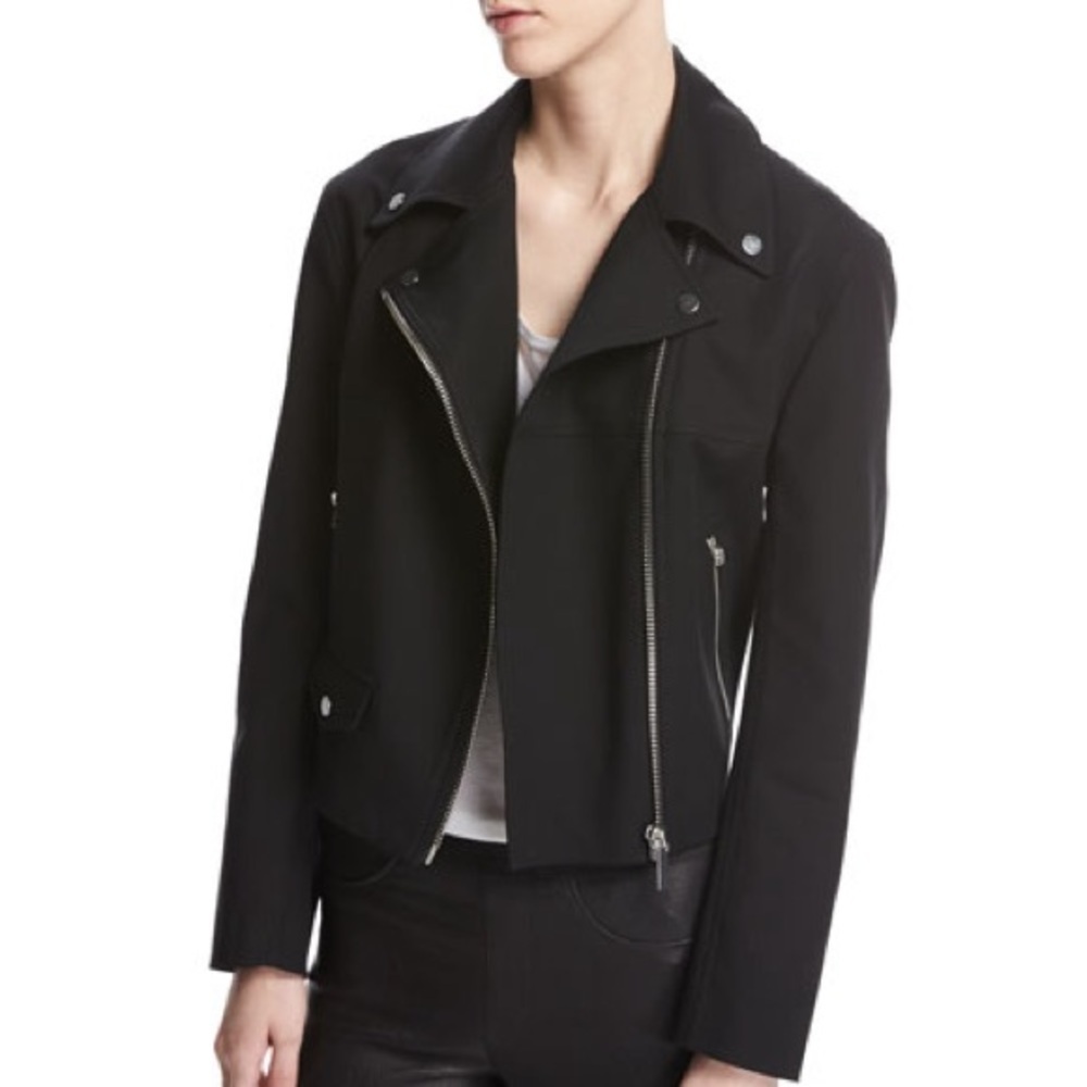 Helmut Lang Moto Biker Cotton Jacket, Size Large - Picture 2 of 13